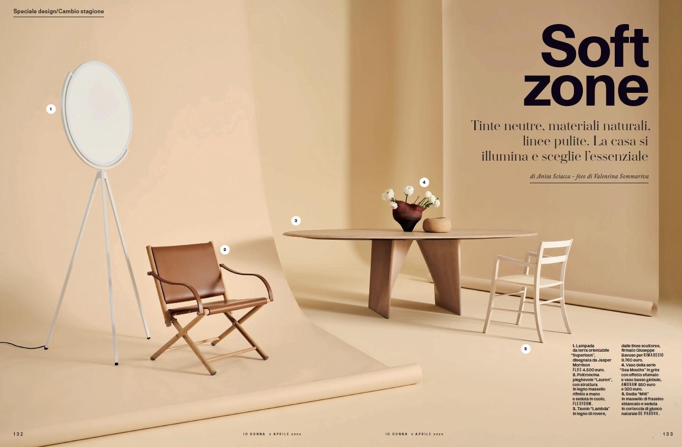 Italian design magazine spread