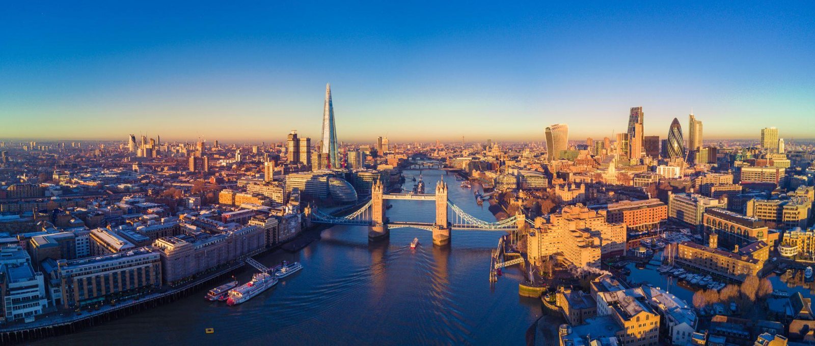 London skyline at dusk, home of The Times